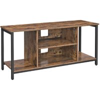 Hudson TV Console Unit with Open Storage Rustic Brown and Black Industrial