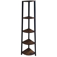5 Tier Corner Ladder Shelf (Dark Brown)