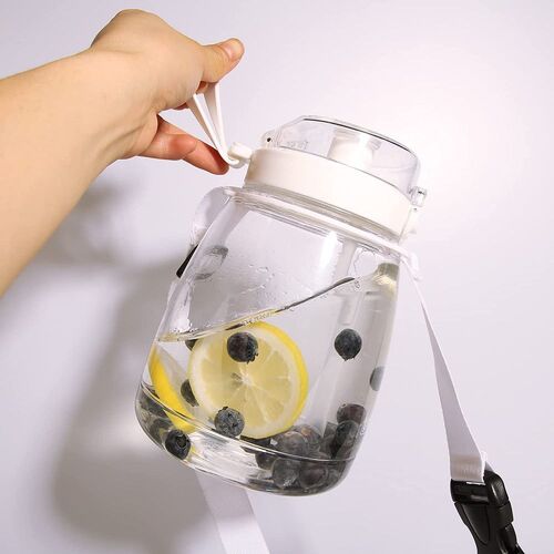Clear Large Water Bottle Water Jug with Adjustable Shoulder Strap