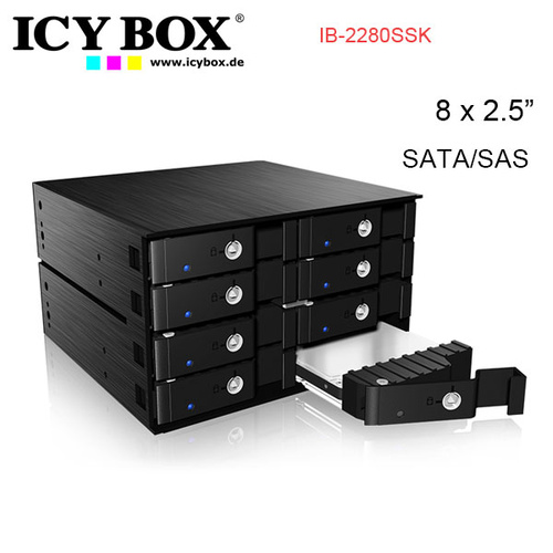 ICY BOX IB-2280SSK Backplane for 8x 2.5" SATA/SAS HDD and SSD
