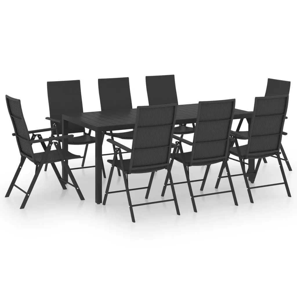 9 Piece Garden Dining Set Black Price