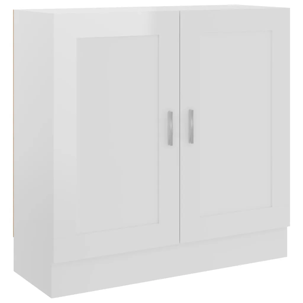 Book Cabinet High Gloss White 82.5x30.5x80 cm Engineered Wood Price