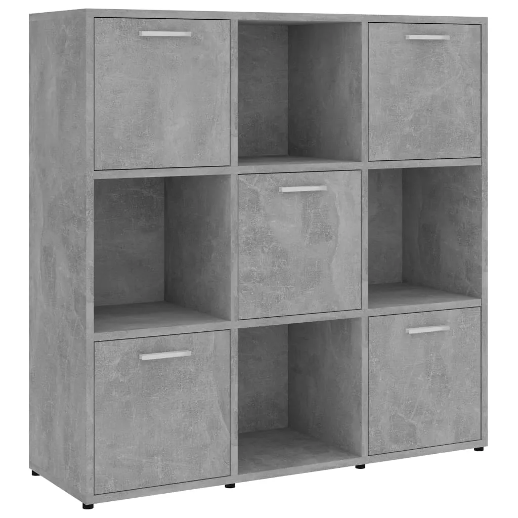 Book Cabinet Concrete Grey 90x30x90 cm Engineered Wood Price