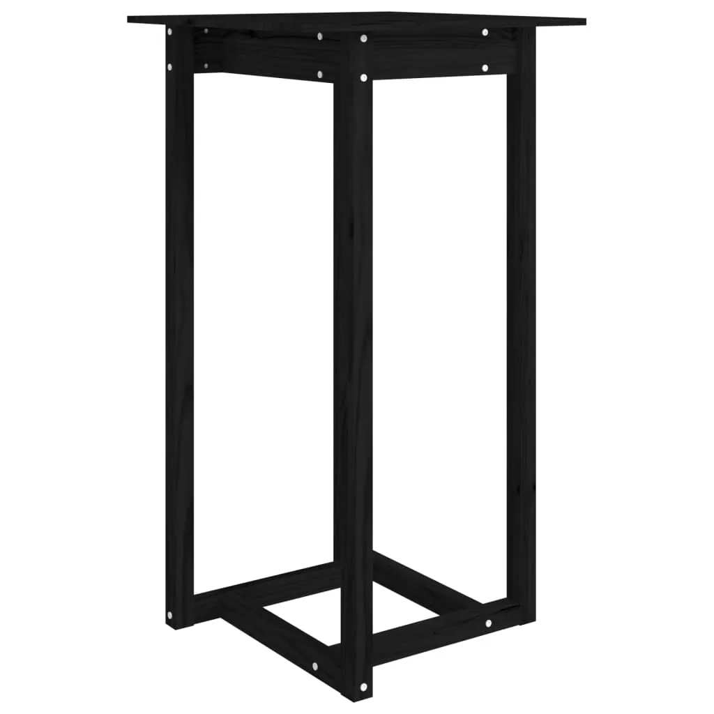 Bar Table Black 60x60x110 cm Solid Wood Pine Price