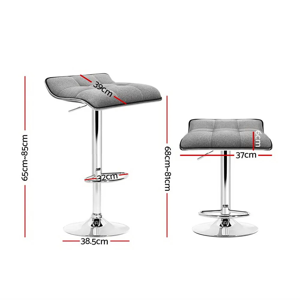 Artiss 4x Bar Stools Linen Padded Gas Lift Price