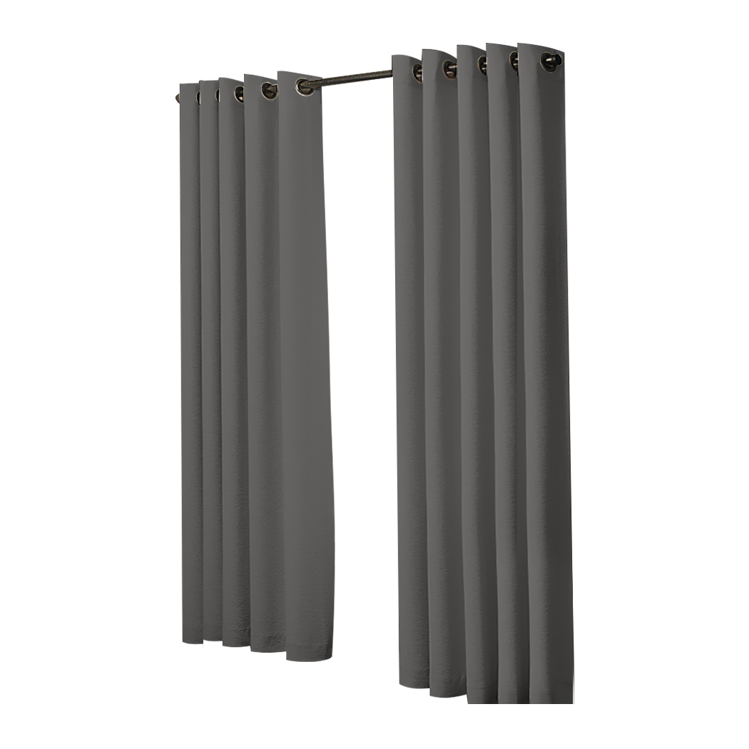 2x Blockout Curtains Panels 3 Layers Charcoal Price