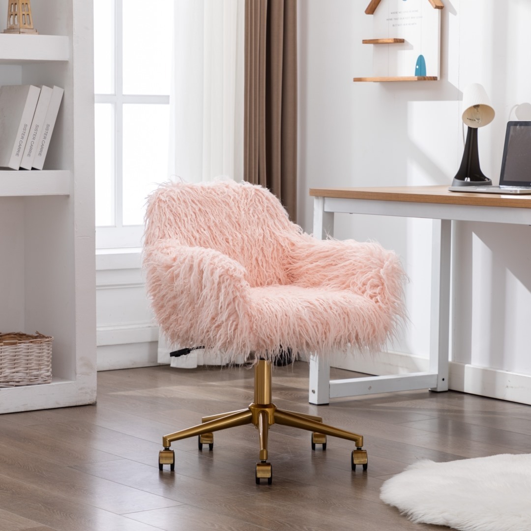 Fluffy Office Chair Faux Fur Modern Swivel Desk Chair for Women And Girls Price