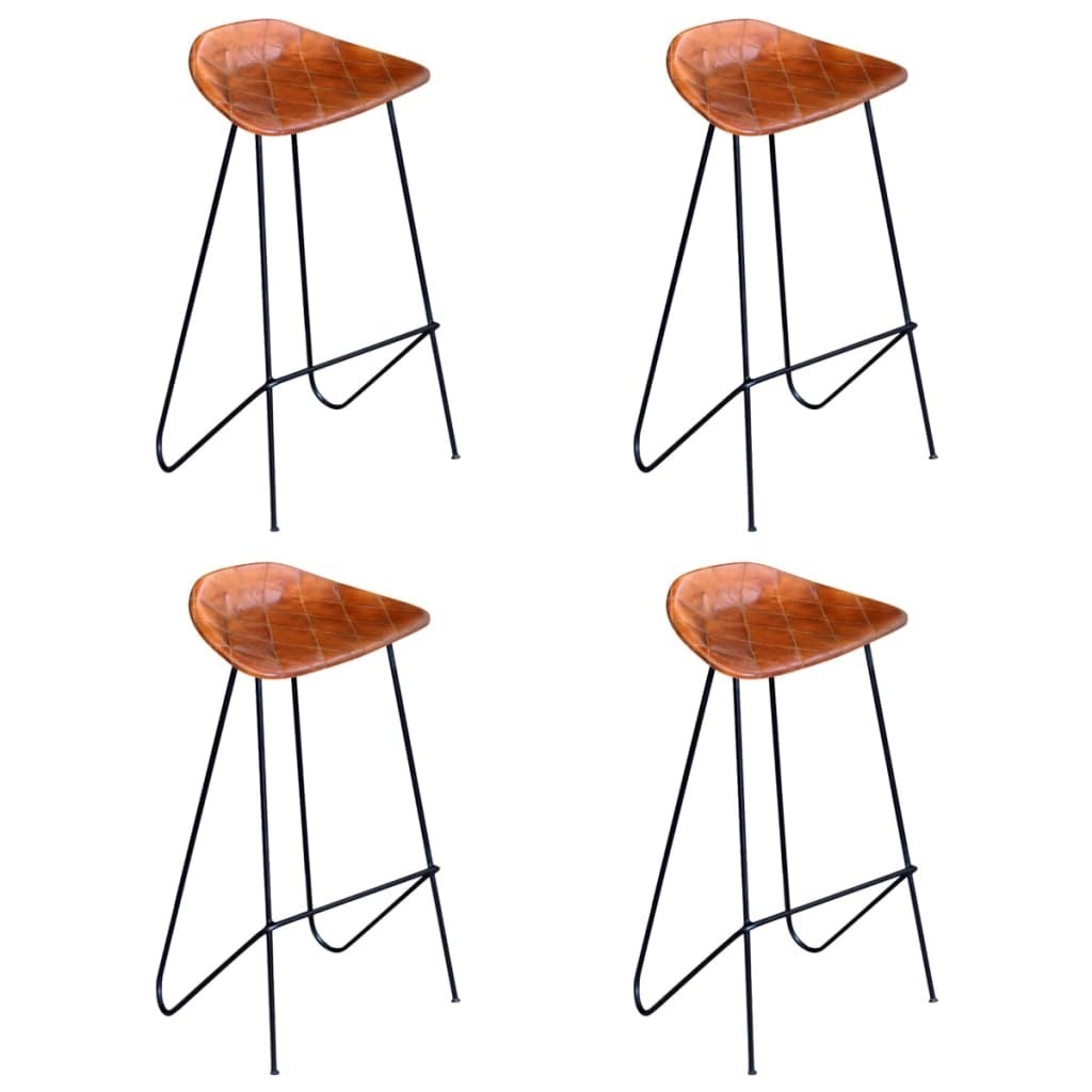 Bar Chairs Black and Brown Real Leather Price