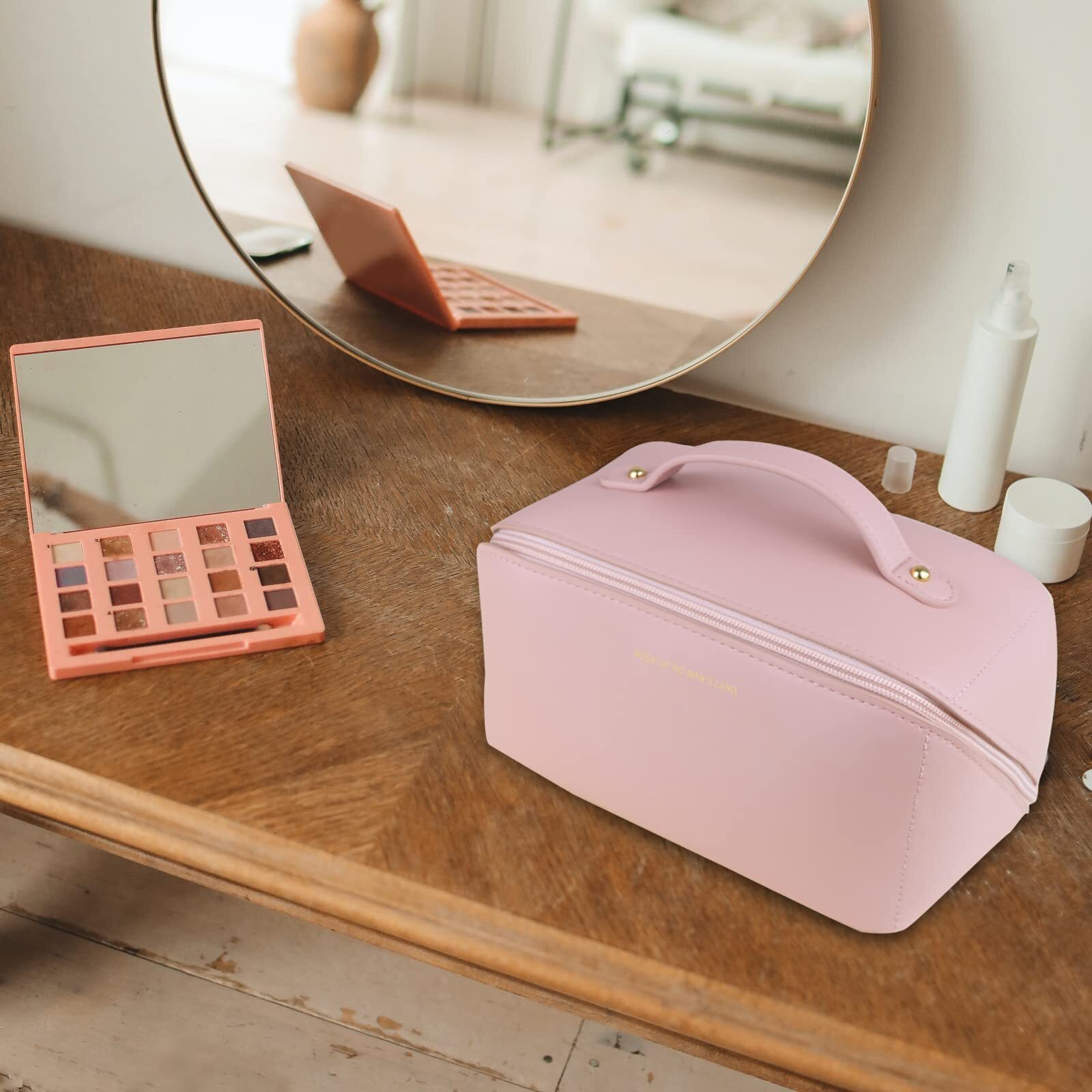 Large Travel Cosmetic Bag Portable Make up Makeup Bag Waterproof PU Leather Storage  Price