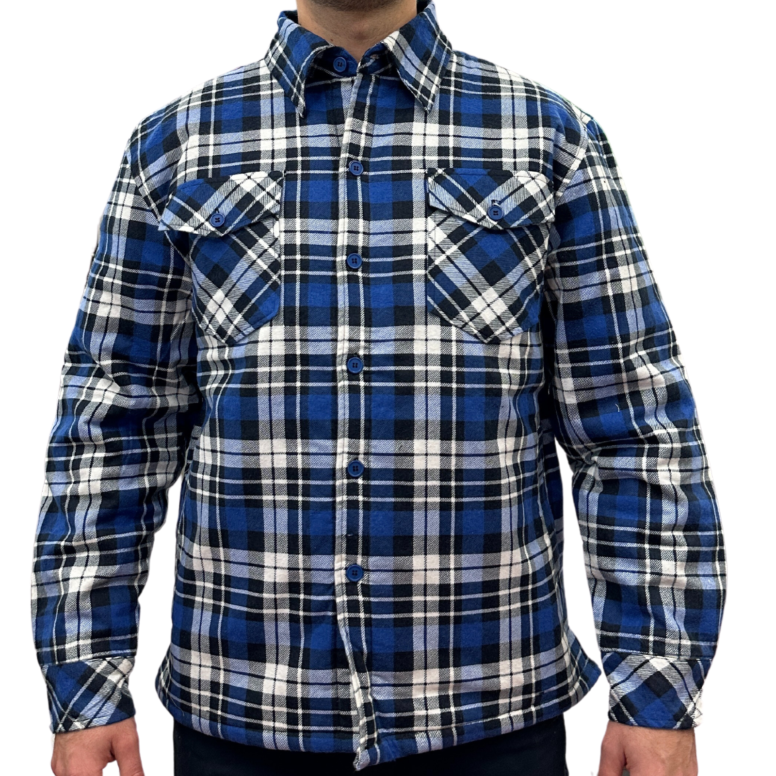 Mens QUILTED FLANNELETTE SHIRT 100% COTTON Flannel Jacket Padded Long Sleeve - S Price