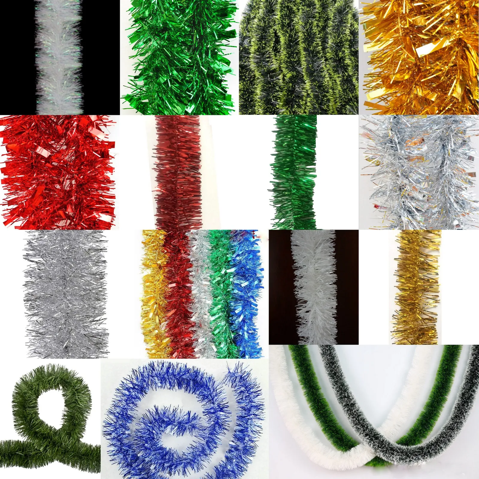 5x 2.5m Christmas Tinsel Xmas Garland Sparkly Snowflake Party Natural Home Décor, Crinkle Cut (Pink Gold) Price