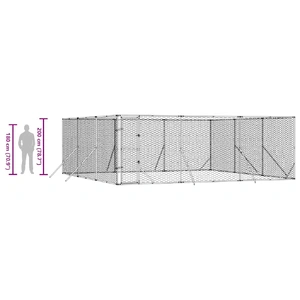 Outdoor Dog Kennel Silver 6x6x2 m Galvanised Steel