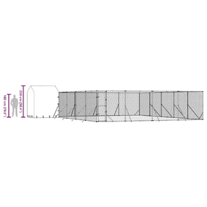 Outdoor Dog Kennel with Roof Silver 10x10x2.5 m Galvanised Steel