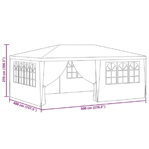 Professional Party Tent with Side Walls 4x6 m White 90 g/m²