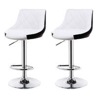 Bar Stools Kitchen Bar Stool Leather Barstools Swivel Gas Lift Counter Chairs x2 BS8403 Black