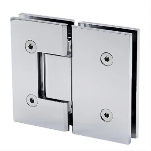 120x120cm Double Door Corner Shower Screen ‚Äì Chrome U-Brackets, Brass Hinges & Round Knob Handle