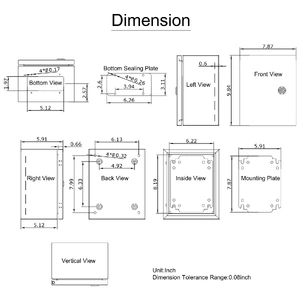 NEMA Steel Enclosure, 25 x 20 x 15 cm NEMA 4X Steel Electrical Box, IP66 Waterproof & Dustproof, Outdoor/Indoor Electrical Junction Box, with Mounting