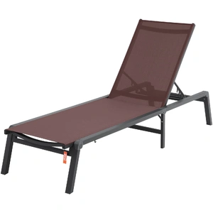 Chaise Lounge Chair Outdoor Patio Lounge Chair Adjustable 5-Position 2 pcs