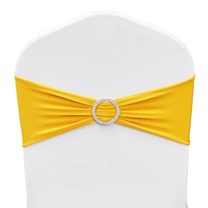 Stretch Spandex Chair Sashes, Chair Slipcover and Stretch Chair Sash with Round Buckle, Elastic Chair Bands, Fitting Wedding, Holiday, Banquet, Party 