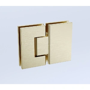 110x80cm Corner Frameless Shower Screen ‚Äì Gold Wall Channel and Floor Channel with Brass Hinges & Square Knob Handle