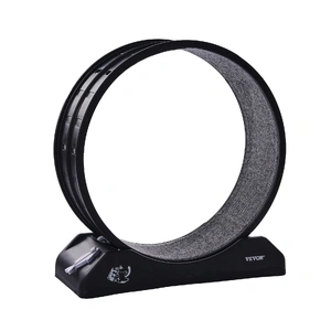 Cat Exercise Wheel, 31.5 in, Large Cat Running Wheel with Secure Brake & Carpeted Runway, Quiet Operation Cat Treadmill, Indoor Cats Exerciser Wheel f