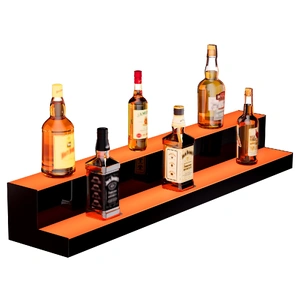 LED Lighted Liquor Bottle Display, 2 Tiers 40 Inch Commercial Illuminated Home Bar Shelf, 2 Steps Whiskey Rack Stand, Acrylic Drink Shelves with RF Re