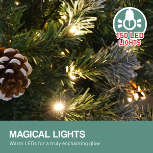 1.2m Pre Lit LED Christmas Tree with Pine Cones