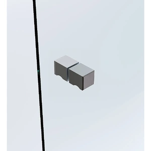 110cm Frameless Wall-to-Wall Shower Screen with Gunmetal F-Brackets and Floor F-Bracket, Brass Hinges & Square Knob Handle
