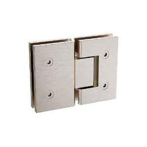 90x70cm Nickel Corner Frameless Shower Screen with Wall Channel and Floor Channel Brackets, Stainless Steel Hinges & Square Double Pull Handle