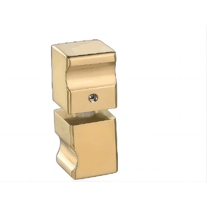 110x80cm Corner Frameless Shower Screen ‚Äì Gold Wall Channel and Floor Channel with Brass Hinges & Square Knob Handle