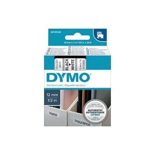 Dymo Blk on Yell 12mmx7m Tape - for use in Dymo Printer Price