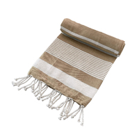 Cotton Rich Large Turkish Beach Towel with Tassels 80cm 155cm