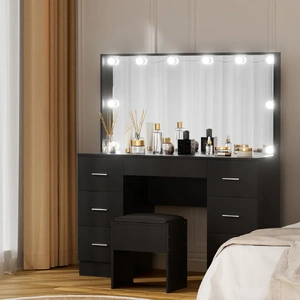 Dressing Table Vanity Desk Set Stool 10 Led Bulbs