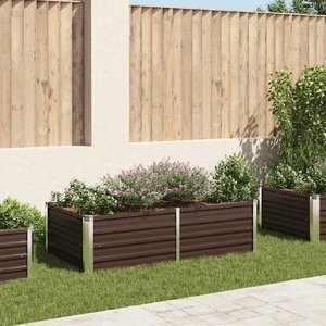 Raised Garden Bed Brown Galvanised Steel