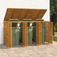 Double Garbage Bin Shed Solid Wood Acacia