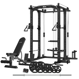LSG GRK100 with FID Bench and 90kg Olympic Bars and Tri - Grip Weights