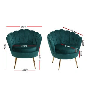 Armchair Velvet Green Callista