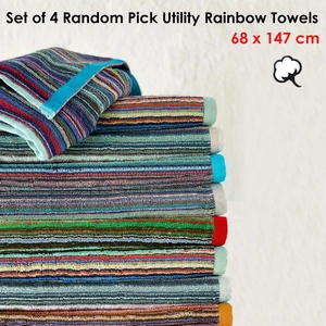 Set of 4 Random Pick Colours Utility Towels