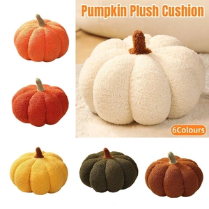 Soft Plush Pumpkin Pillow Cushion Sofa Living Room Bay Window Decor Indoor Toy - Brown
