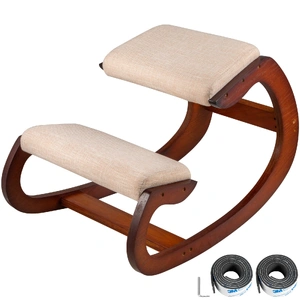 Ergonomic Kneeling Chair Wooden Neck Pain Relief Relieve Fatigue Wood Stool