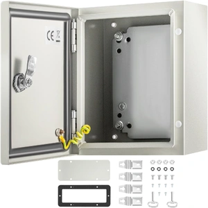 NEMA Steel Enclosure, 25 x 20 x 15 cm NEMA 4X Steel Electrical Box, IP66 Waterproof & Dustproof, Outdoor/Indoor Electrical Junction Box, with Mounting