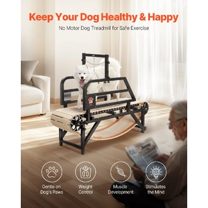 Dog Treadmill for Medium Dogs, 330lbs Weight Capacity, Dog Running Machine with Adjustable Ramps, 15.5" Runway Dog Pacer Slatmill, Pet Treadmill Exerc