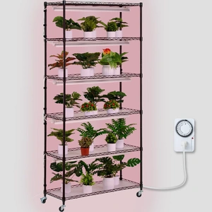 Plant Stand with Grow Light 6 Tiers 180W 180 cm Indoor Plant Grow Shelf