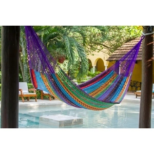 Queen Size Outdoor Cotton Mexican Hammock in Colorina Colour