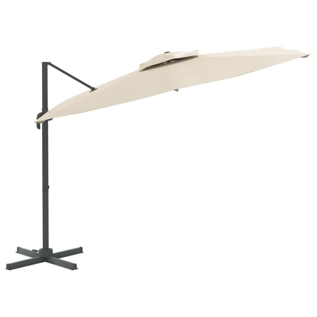 Double Top Cantilever Umbrella Sand White 300x300 cm Price
