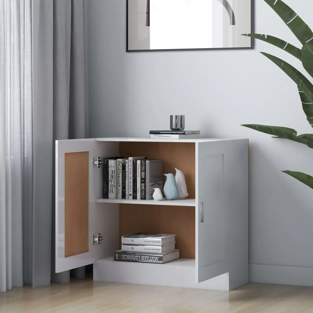 Book Cabinet High Gloss White 82.5x30.5x80 cm Engineered Wood Price
