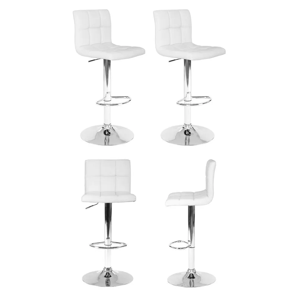 Artiss 4x Bar Stools Leather Gas Lift White Price