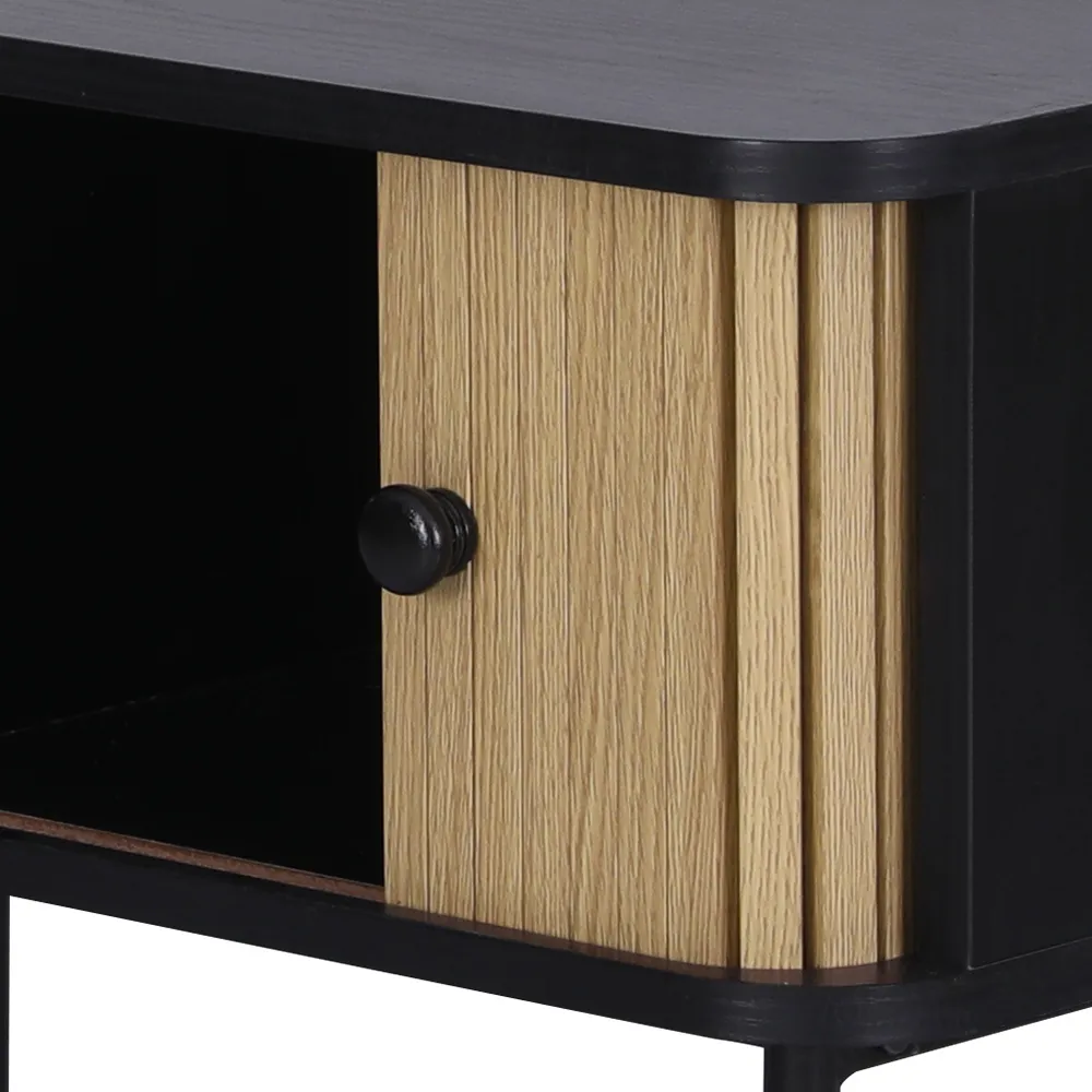 Coffee Table Sliding Drawer Door Black Boris Price