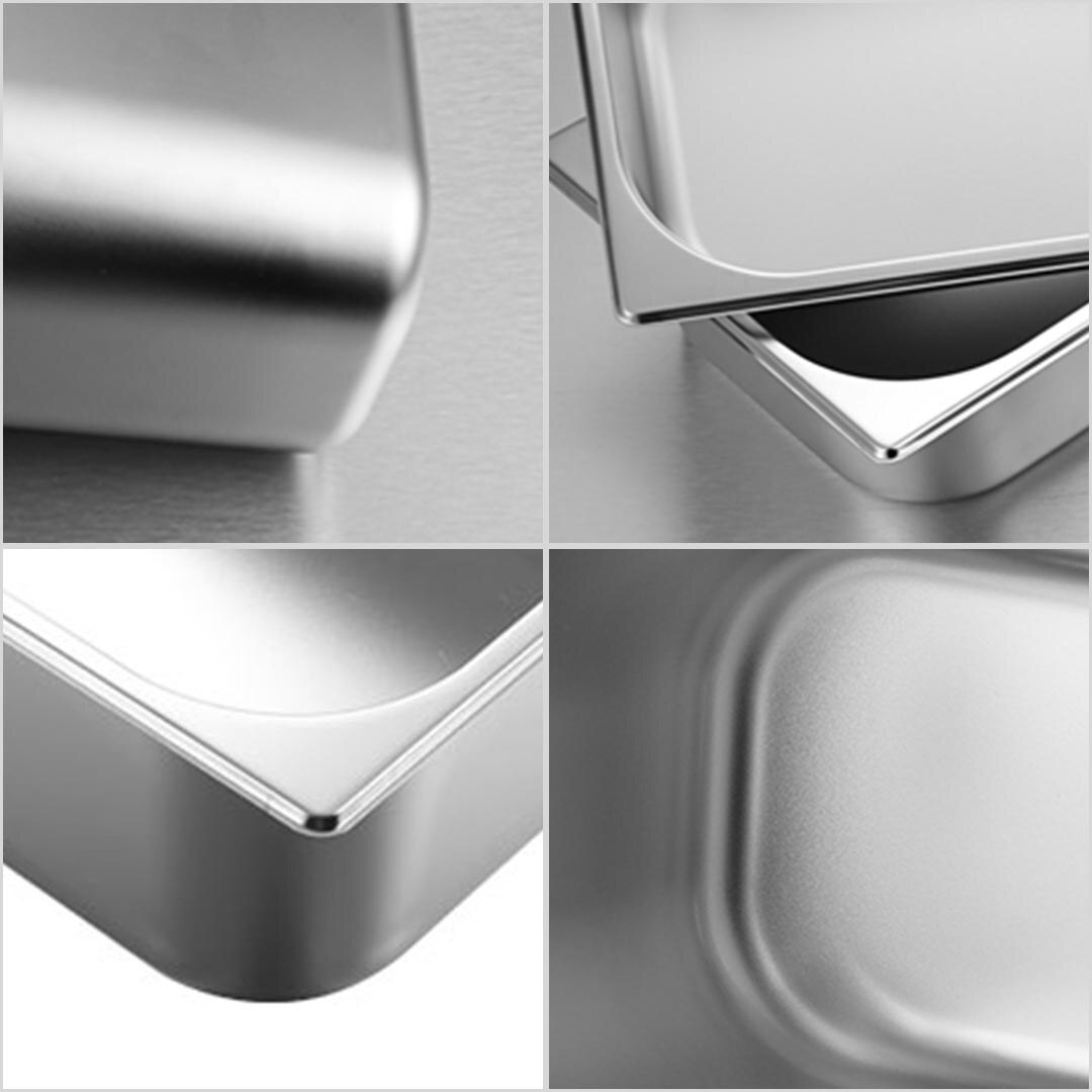 6X Gastronorm GN Pan Full Size 1/3 GN Pan 15cm Deep Stainless Steel Tray With Lid Price