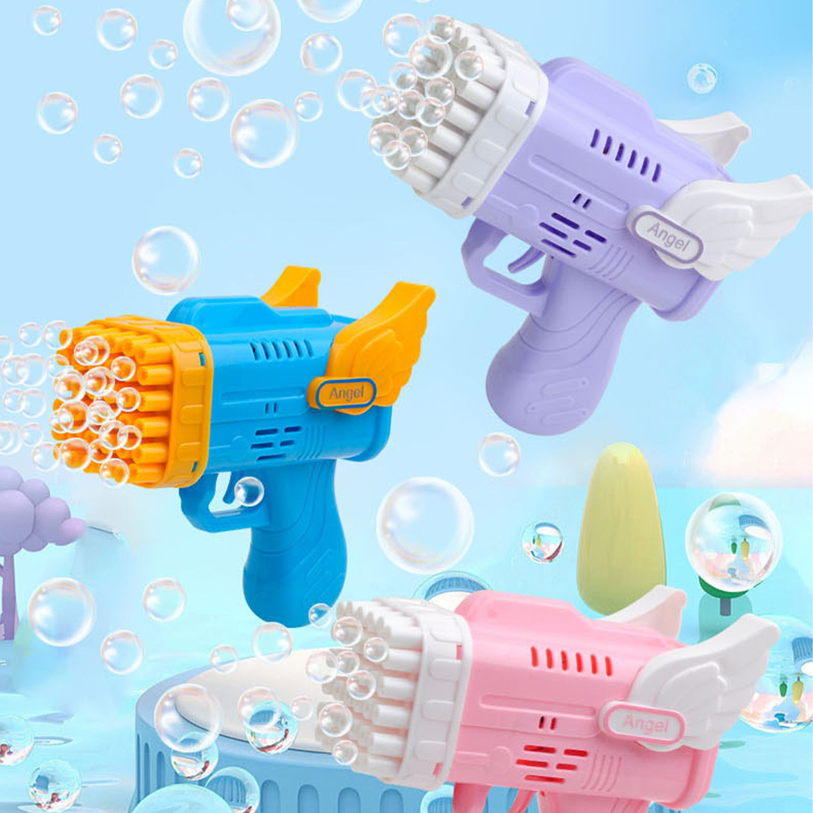 42 Hole Angel Wing Automatic Bubble Blowing Bubble Gun Launcher Toy Price